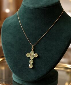 Blue Cross with Gold Chain