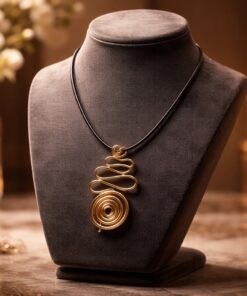 Gold wire art necklace