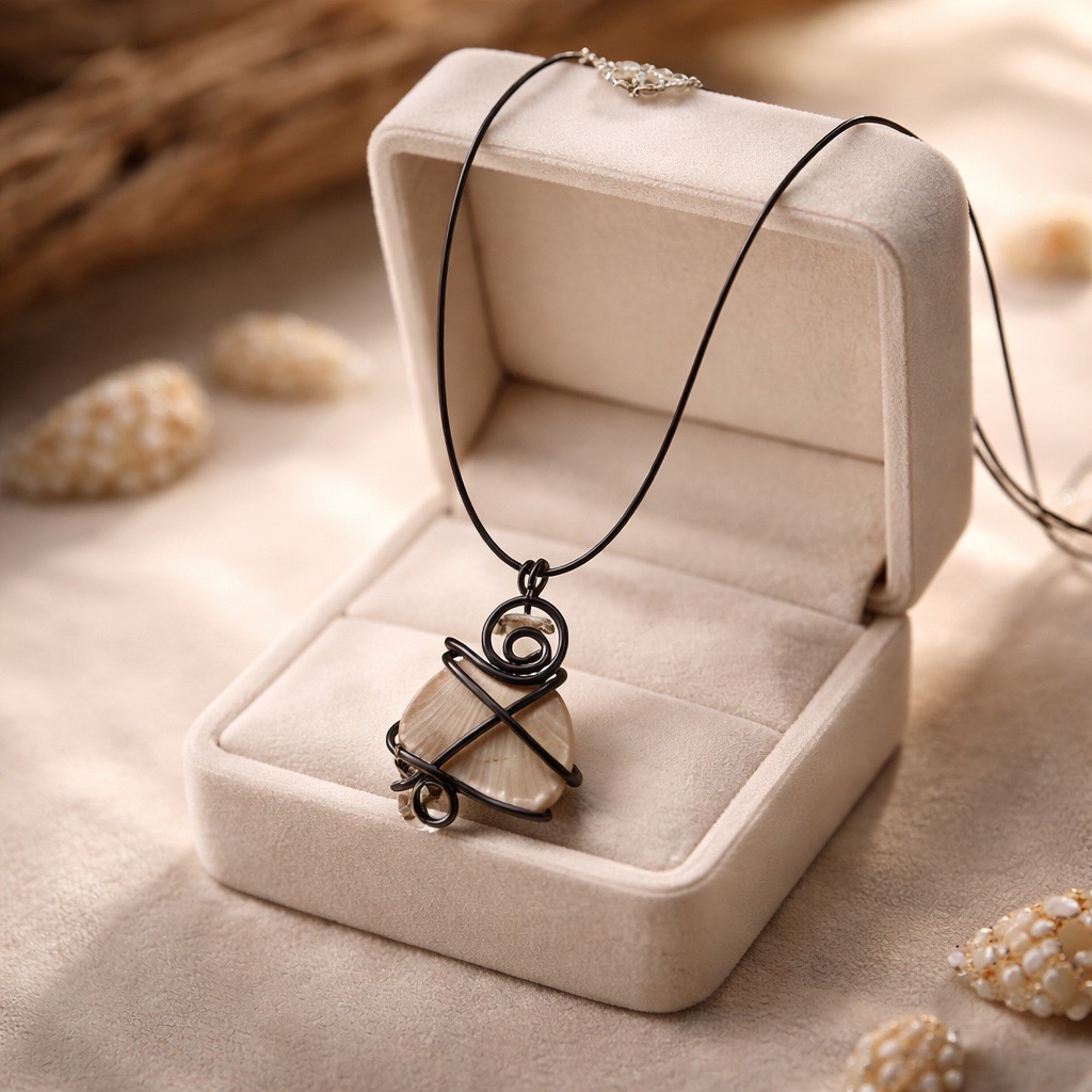 Wire-Wrapped Stone Pendant Necklace