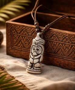 White & Black Tiki Necklace