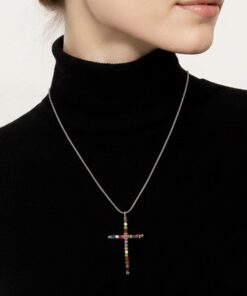 Multi Color Cross Necklace