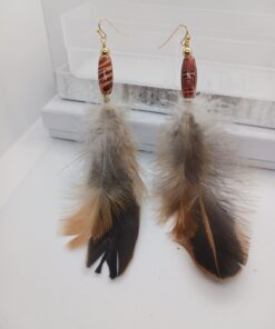 Gray Feather Earrings