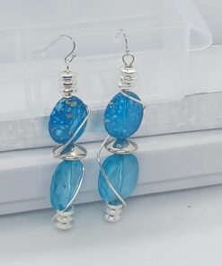 Silver and Blue Earrings