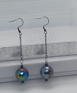 Black Beauty with Chains Earrings