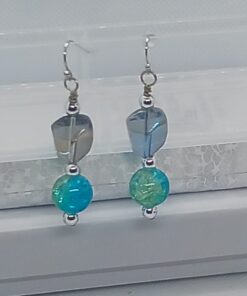 Sparkling Blue Glass Earrings