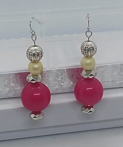 Ruby Red and Silver Earrings