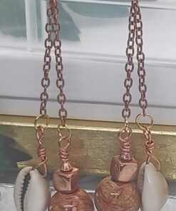 Copper Beads and Shells Earrings