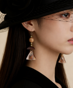 Wood and Shell Earrings