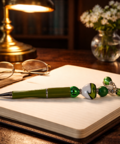 Green Pen with Beads