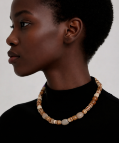 Wood and Glass Beads Necklace