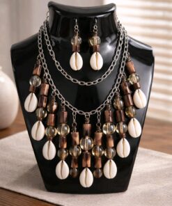 Cowrie Shell Necklace and Earring Set