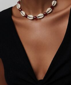 Red Cowrie Shell Necklace